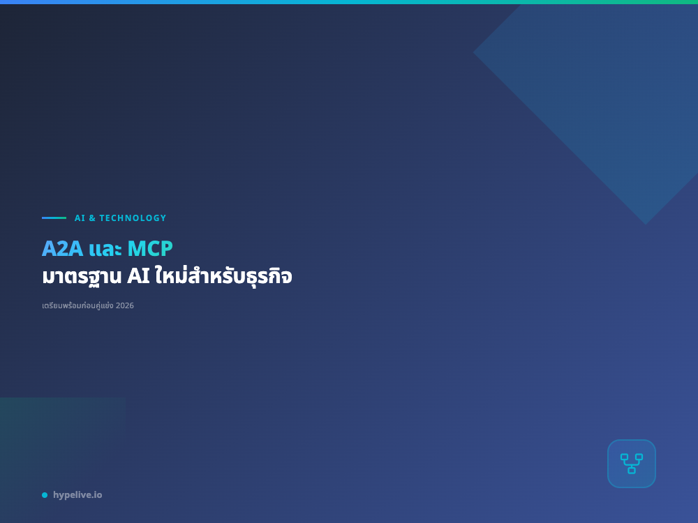 A2A และ MCP: มาตรฐาน AI ใหม่ที่ธุรกิจไทยต้องเตรียมพร้อม