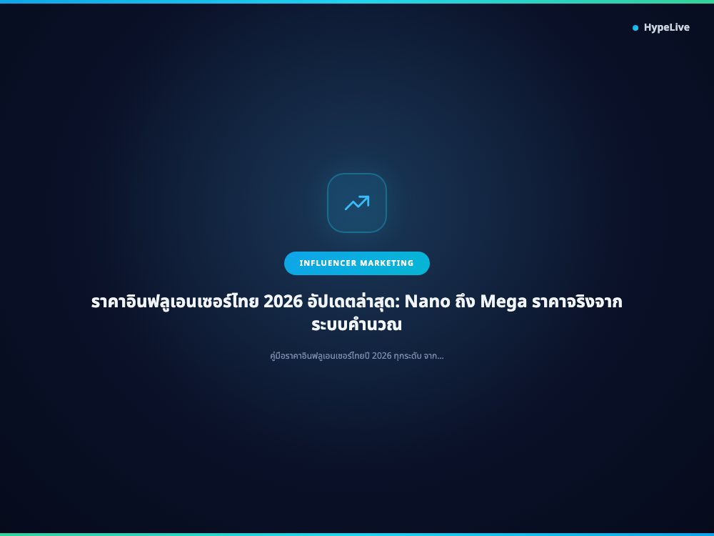 Thai Influencer Pricing 2026 Updated: Nano to Mega Rates from Calculator System