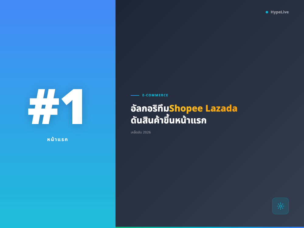 อัลกอริทึม Shopee Lazada 2026: เคล็ดลับดันสินค้าขึ้นหน้าแรก
